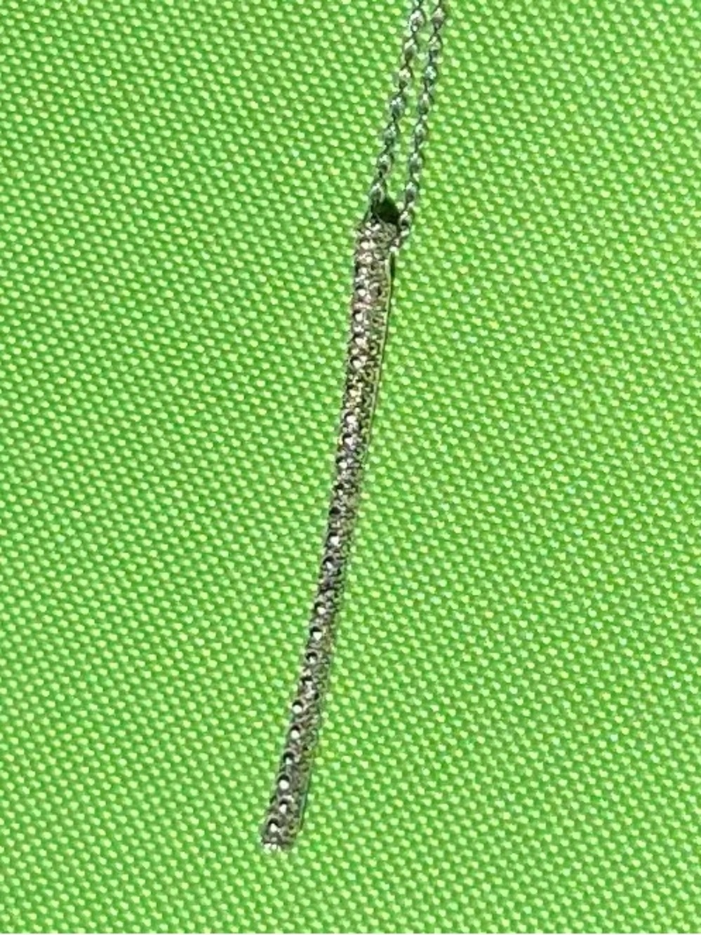 Judith Jack Sterling Silver Marcasite Bar Pendant Necklace vintage